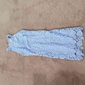 Blue lace detail sleeveless dress spring blue